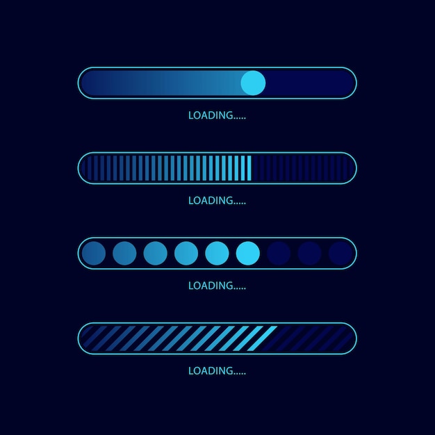 Vector vector set futuristic loading bar