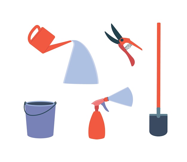 Vector set of garden tools