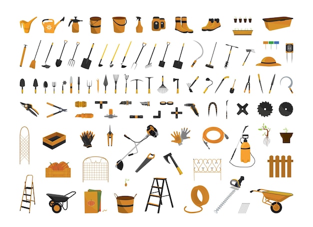 Vector vector set of gardening tools