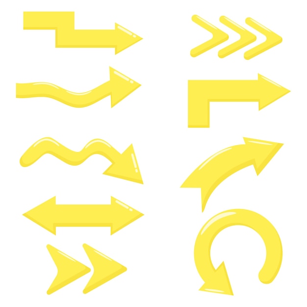 vector set gele pijlen