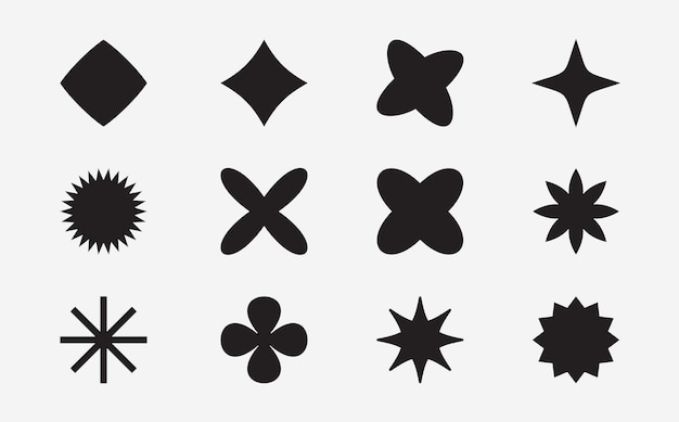 Premium Vector  Abstract icons or symbols in y2k aesthetic