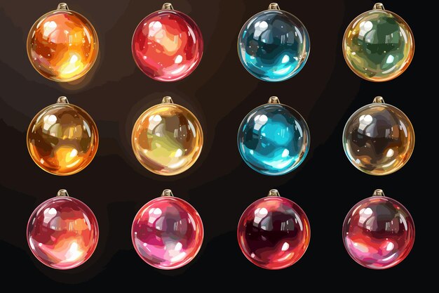 Vector vector set of glass balls balls on a background 3d image