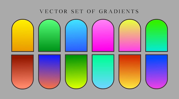 Vector set gradients palette