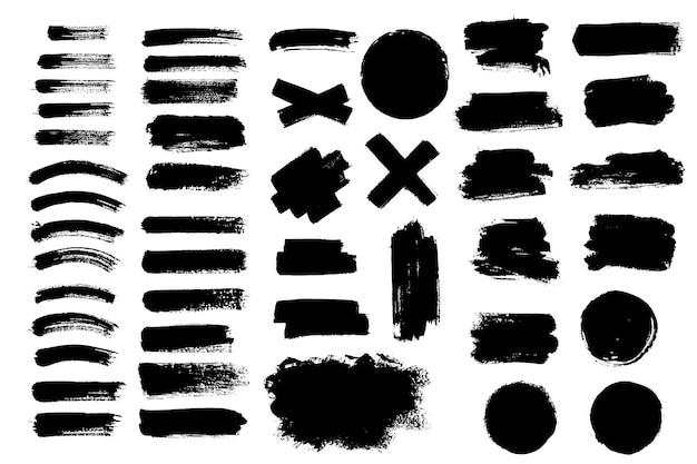 Vector set grunge brush stroke text boxes design element