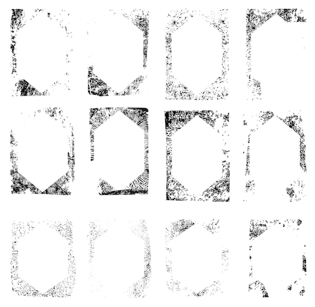 Vector set of grunge frames