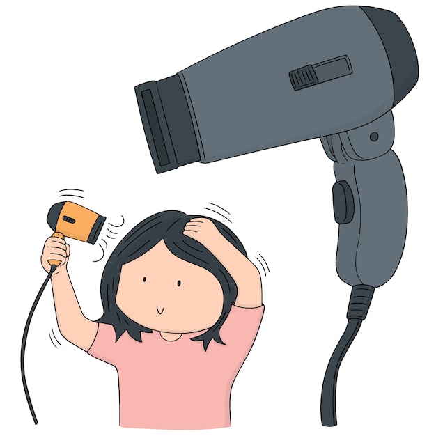 헤어 드라이어의 벡터 세트