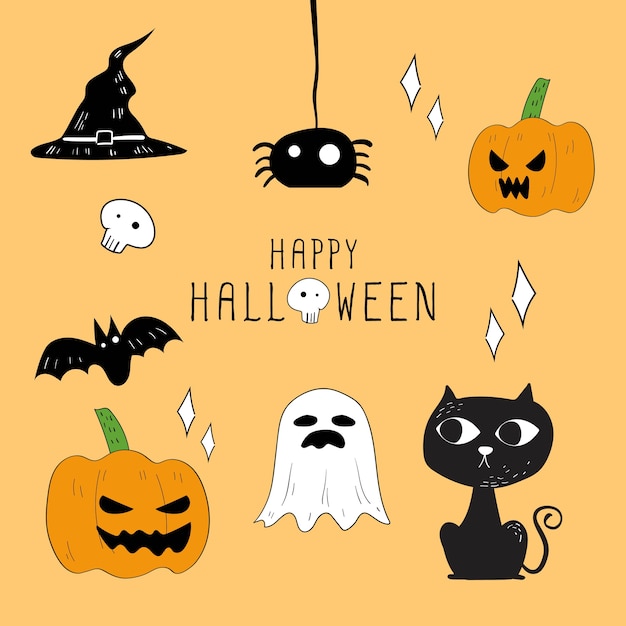 Vector vector set of halloween elements.