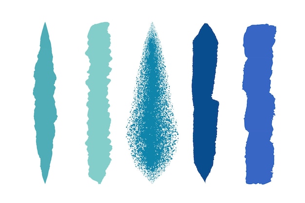 Vector set of hand drawn brush strokes and stains