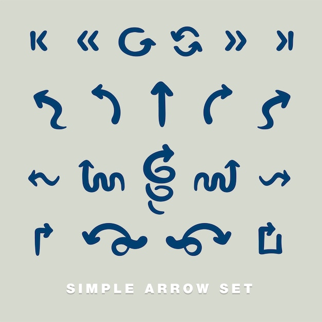 Vector set of hand drawn comics arrows