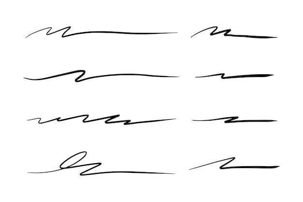 Vector vector set of hand drawn underline