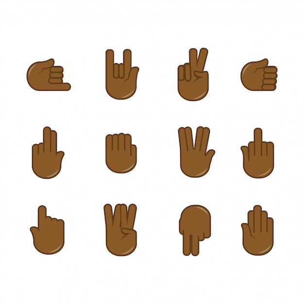 Vector vector set of hand gestures icons