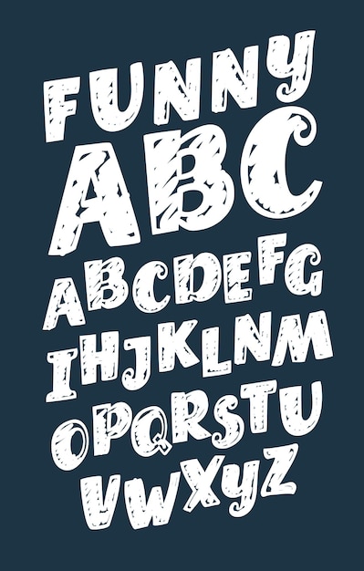 Vector set hand getrokken alfabet lettertypen vintage genaamd d krijt