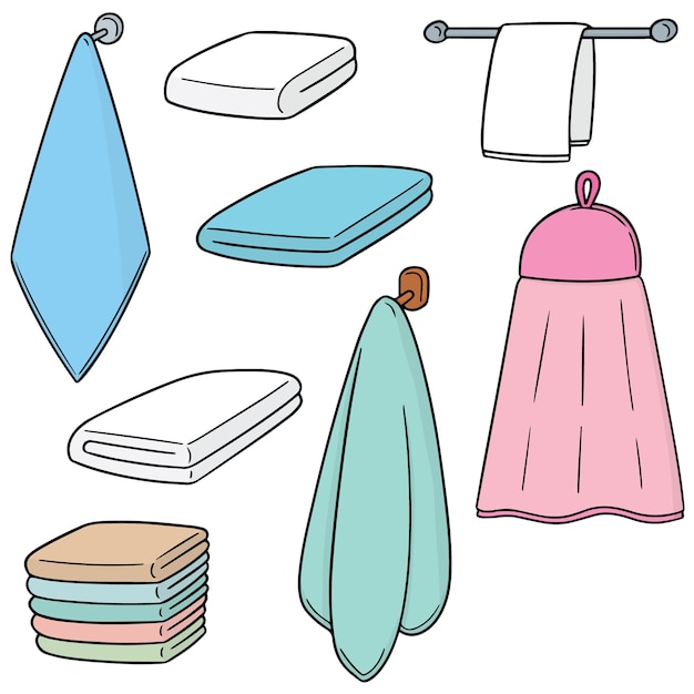 векторный набор ручного полотенца