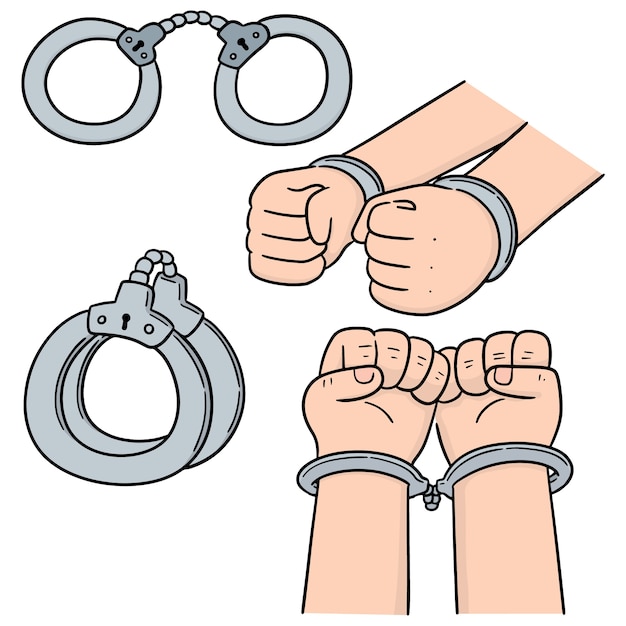 Vector vector set of handcuff