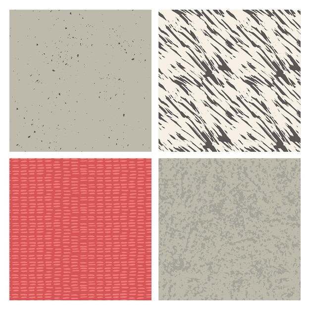 Vector set handgetekende abstracte naadloze texturen Grunge background