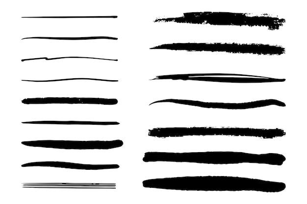 Vector set handgetekende onderstrepingen