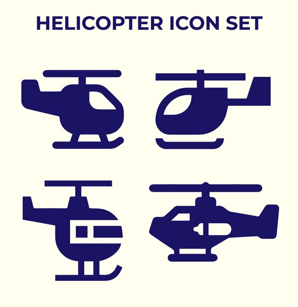 Vector set of helicopter logo and icon
