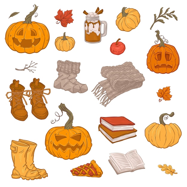 vector set herfststemming illustraties