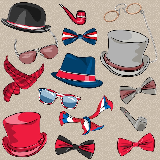 Vector set accessori hipster