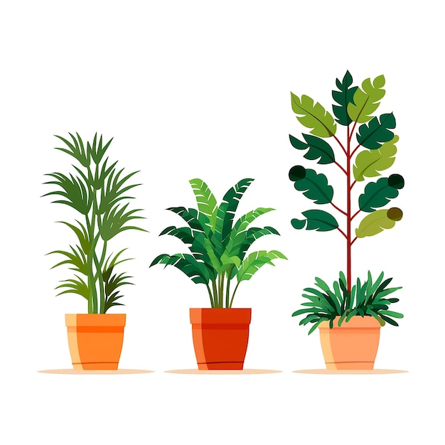 vector set of houseplants indoor plant in modern flowerpot