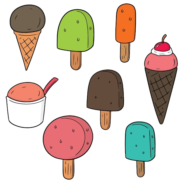 vector set of ice creams