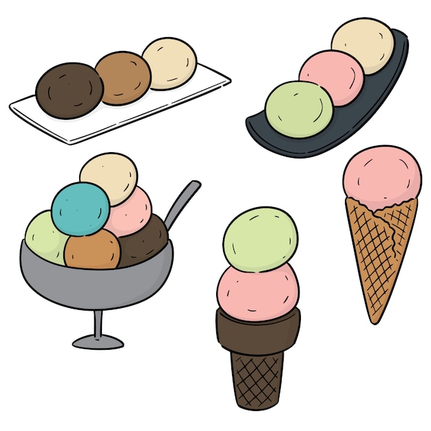 Vector vector set of ice creams