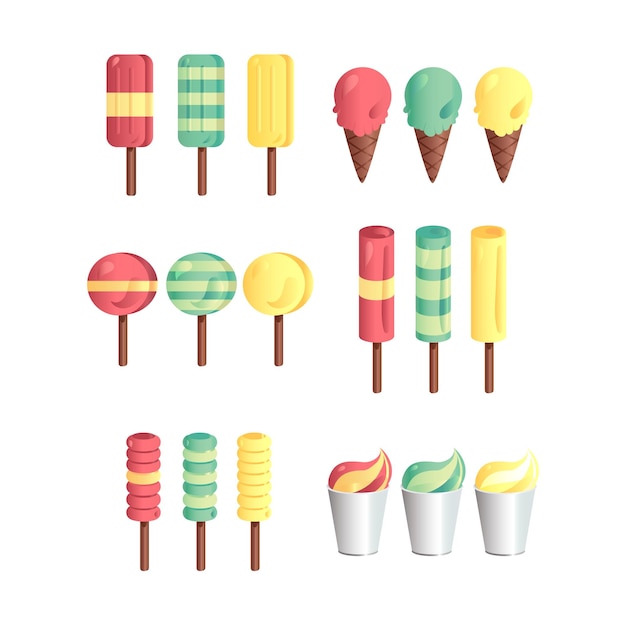 Vector vector set of icecreams