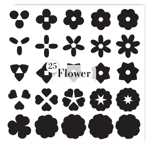 Vector vector set of icon flowers