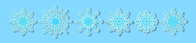 Vector set of icons of snowflakes Concept of christmas celebration frost snowflake decorative s