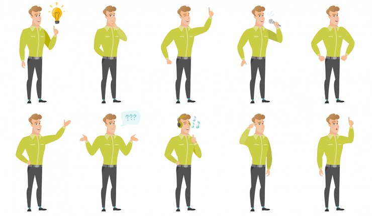 Vector vector set of illustrations with business people.