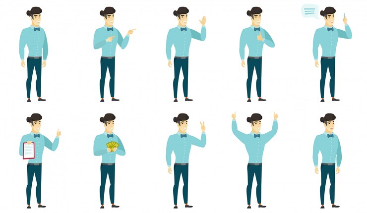 Vector vector set of illustrations with business people.