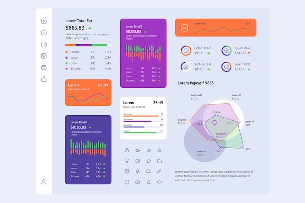 Set vettoriale di infografica per dashboard