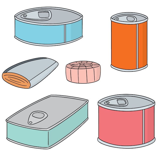 Vector set ingeblikte vis