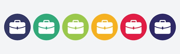 Vector set of isolated briefcase icon