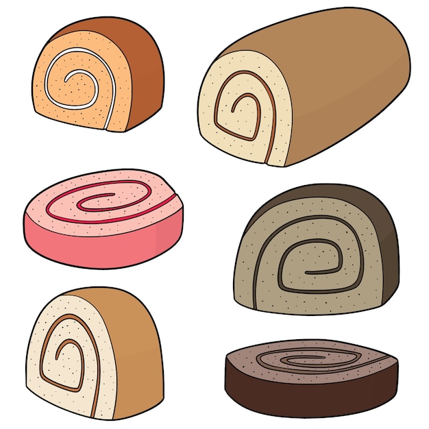 Vector set of jam roll