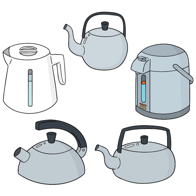 Vector set of kettles