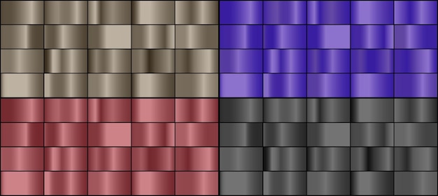 Vector set kleurrijke metalen verlopen