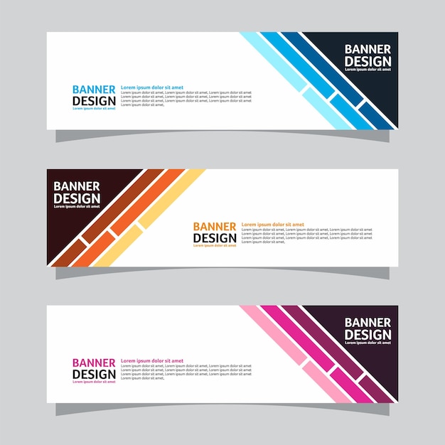 Vector set of landscape banner background design concept Web background business layout template