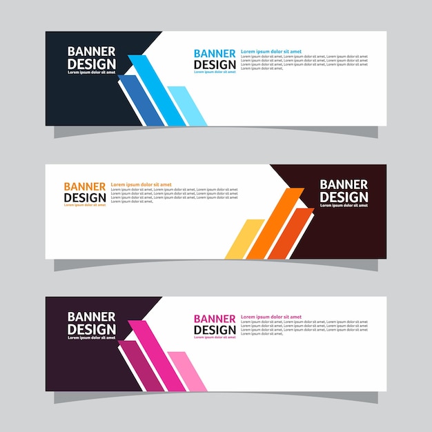 Vector set of landscape banner background design concept Web background business layout template