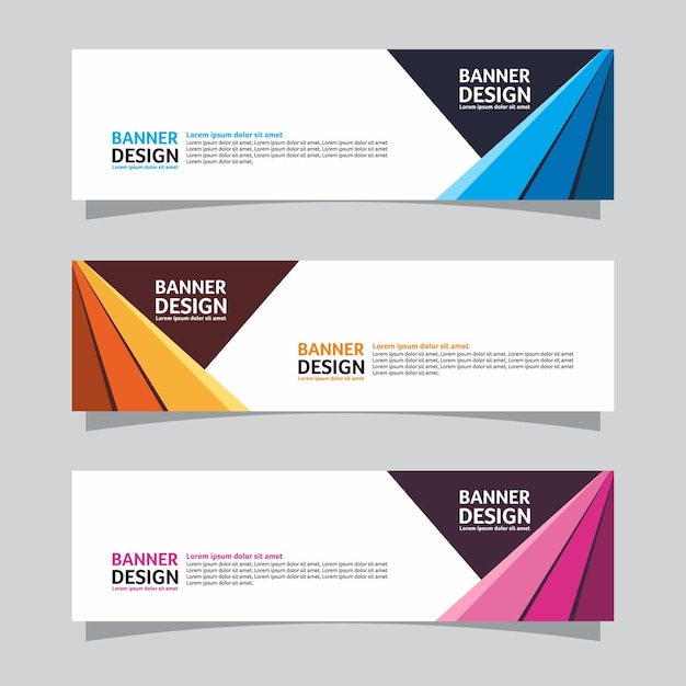 Vector set of landscape banner background design concept Web background business layout template