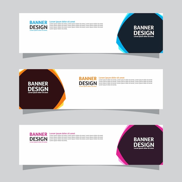 Vector set of landscape banner background design concept Web background business layout template