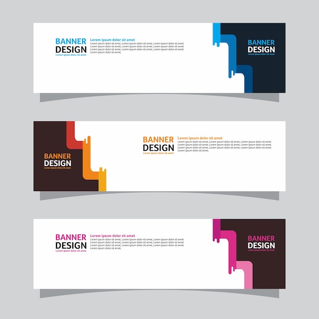 Vector set of landscape banner background design concept web background business layout template