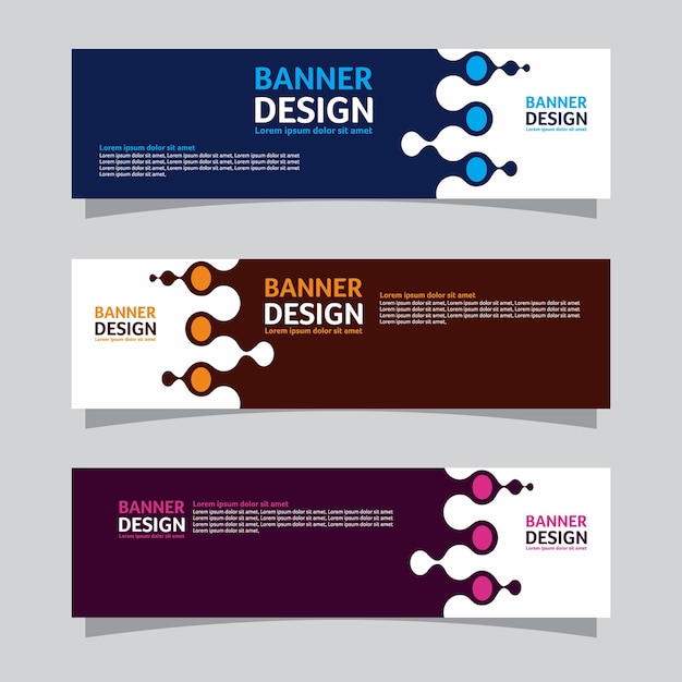 Vector set of landscape banner background design concept Web background business layout template