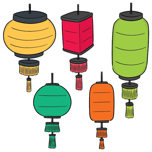 Vector set of lantern