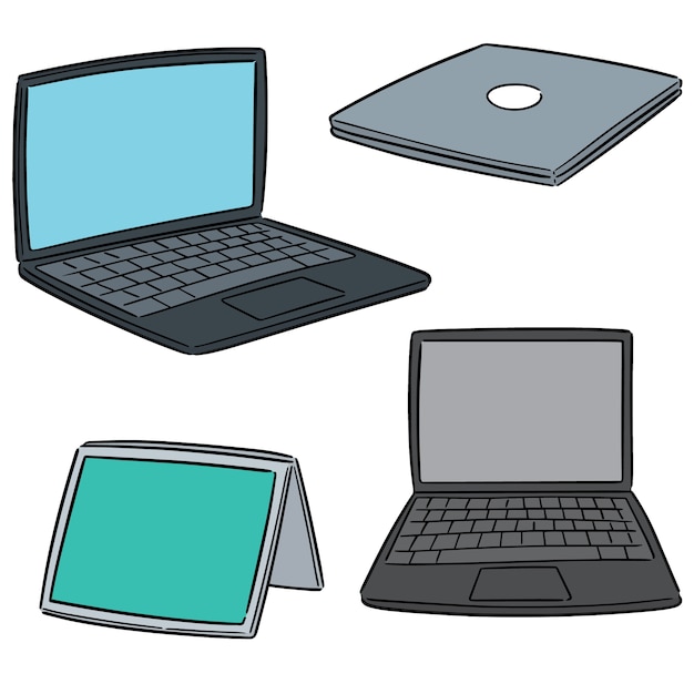 Vector set of laptop