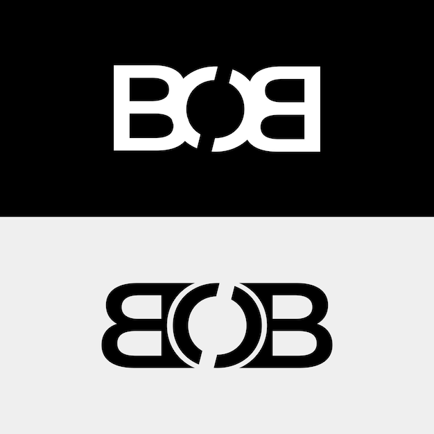 Vector set letter bob logo monogram typhography initial