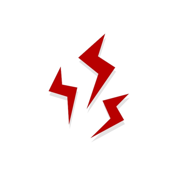 Vector set lightning bolt thunderbolt lightning strike modern flat style vector illustration