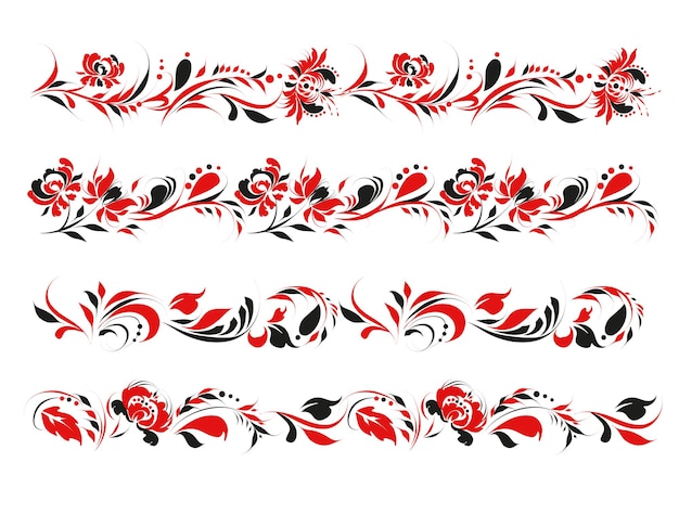 vector set of lines in Ukrainian style