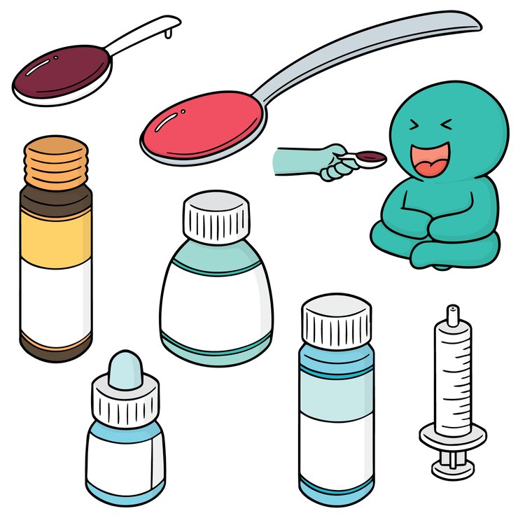 Vector vector set of liquid medicine
