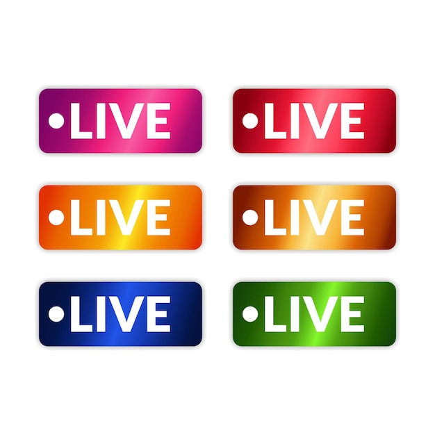 Vector set of live streaming icons